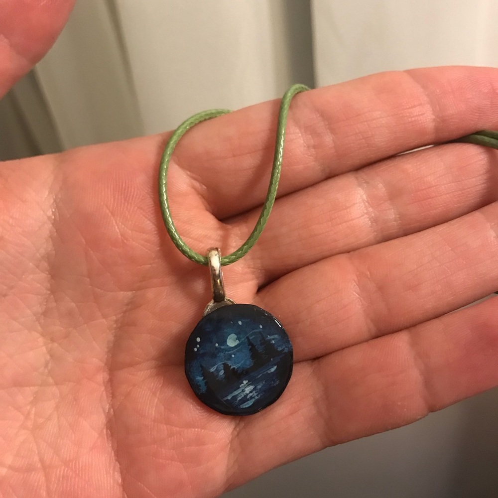 Blue tree necklace